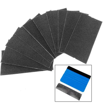 Felt Black Cloth 10x2.8cm Fabric Replaceable Felt With Self Adhesive Glue For Squeegee Car Vinyl Film Wrapping Scraper