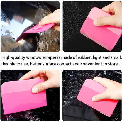 PPF queeggee Car Soft Rubber Scraper Anti-Scratch Film Window Tint Tools Vinyl Wrap Silicon Squeegee Glass Water Wiper 3pcs Set