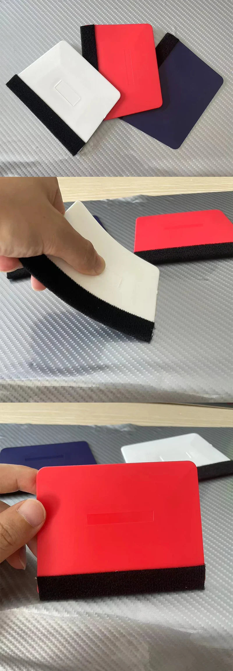 Trapezoidal Soft Hard Card Squeegee Car Vinyl Installing Tool Set Vinyl Wrap Plastic Scraper Window Tint Film Wrap Tool